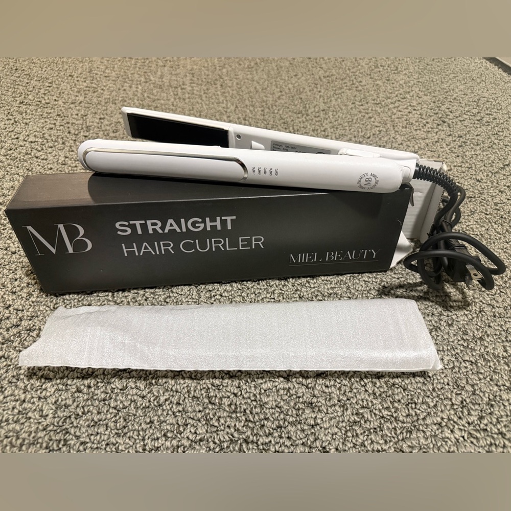 NEW! Miel Beauty White Straight Hair Curler